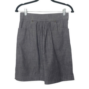 Emerson Fry Lightweight Blue Cotton Denim Pleated Mini Skirt w/ Pockets Size 4